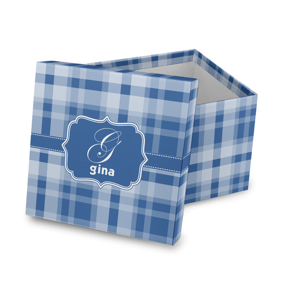 Custom Plaid Gift Box with Lid - Canvas Wrapped (Personalized)