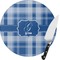 Plaid Round Glass Cutting Board - Medium (Personalized)