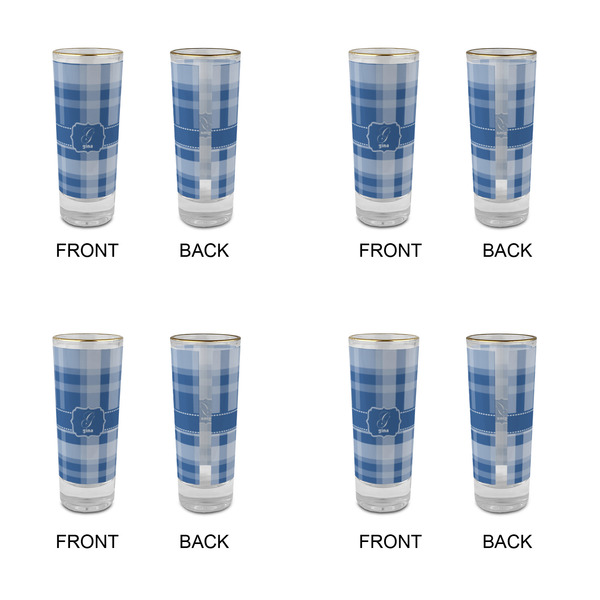 Plaid Glass Shot Glass - 2 oz - Set of 4 - APPROVAL
