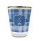 Plaid Glass Shot Glass - With gold rim - FRONT