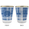 Plaid Glass Shot Glass - with gold rim - APPROVAL