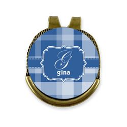 Plaid Golf Ball Marker - Hat Clip - Gold