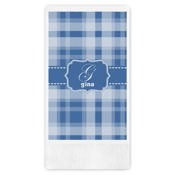 Custom Plaid Guest Napkins - Full Color - Embossed Edge (Personalized)