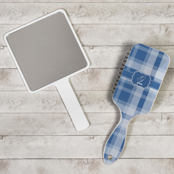 Plaid Hair Brush - In Context