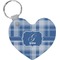 Plaid Heart Plastic Keychain w/ Name and Initial