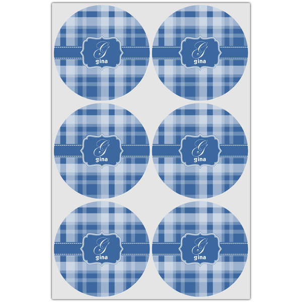 Plaid Icing Circle - Large - Set of 6