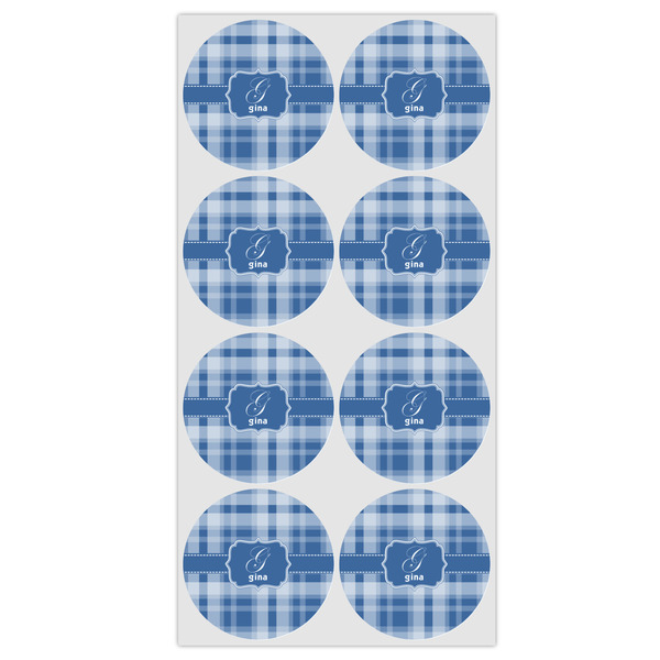 Plaid Icing Circle - Medium - Set of 8