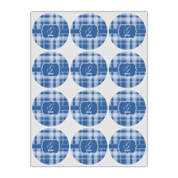 Plaid Icing Circle - Small - Set of 12