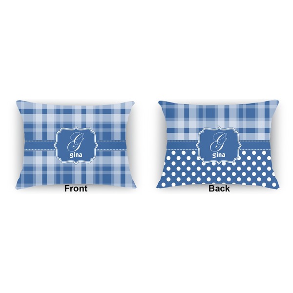 Plaid  Indoor Rectangular Burlap Pillow (Front and Back)