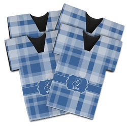 Plaid Jersey Bottle Cooler - Set of 4 (Personalized)