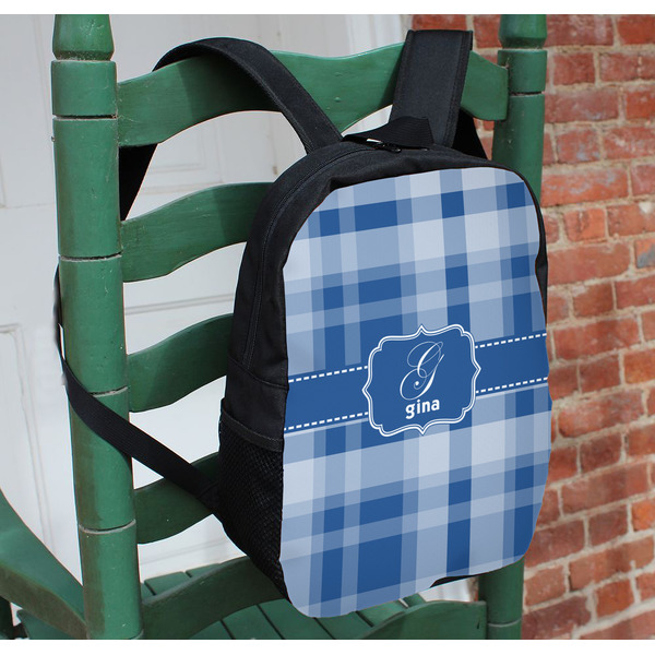 Plaid Kids Backpack - In Context