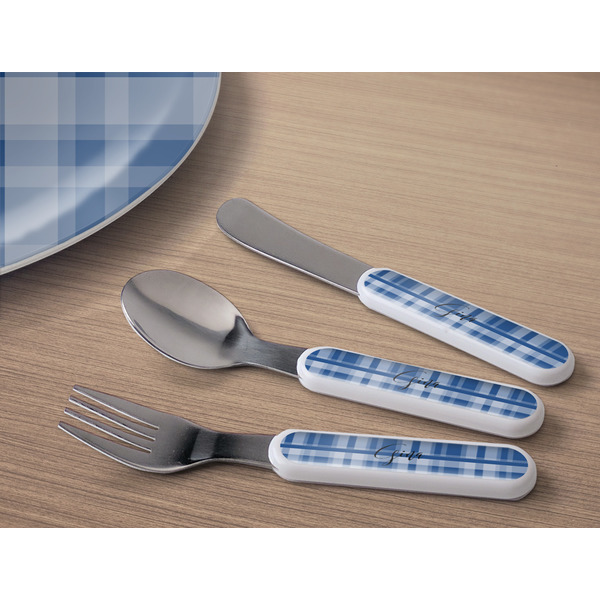 Plaid Kids Flatware w/ Plate