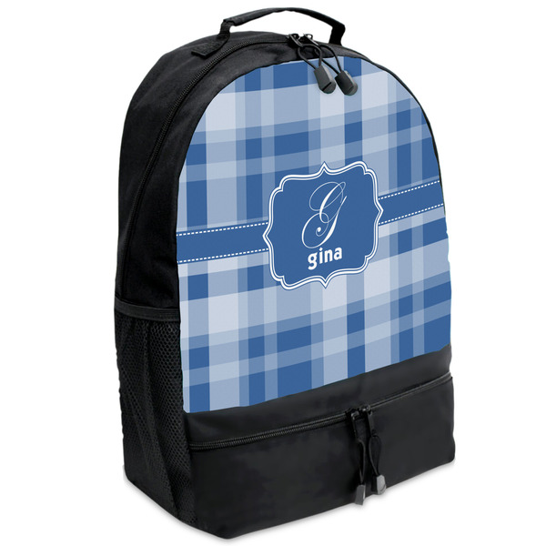 Custom Plaid Backpacks - Black (Personalized)