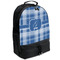 Plaid Large Backpack - Black - Angled View
