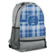 Plaid Large Backpack - Gray - Angled View