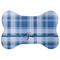 Plaid Bone Shaped Dog Food Mat (Large) (Personalized)