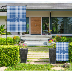 Plaid Large Garden Flag - Single Sided (Personalized)