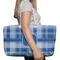 Plaid Large Rope Tote Bag - In Context View
