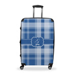 Plaid Suitcase - 28" Large - Checked w/ Name and Initial
