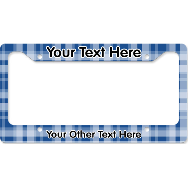 Custom Plaid License Plate Frame - Style B (Personalized)