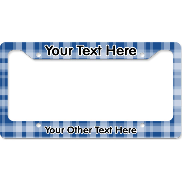 Plaid License Plate Frame Wide