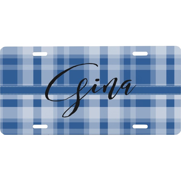 Custom Plaid Front License Plate (Personalized)