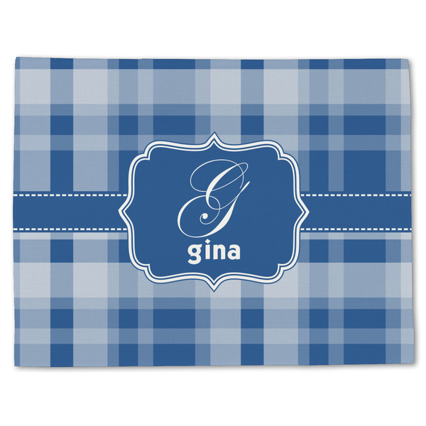 Custom Plaid Single-Sided Linen Placemat - Single w/ Name and Initial