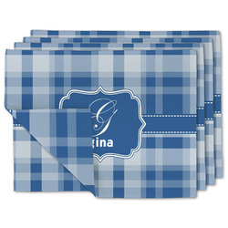 Plaid Double-Sided Linen Placemat - Set of 4 w/ Name and Initial