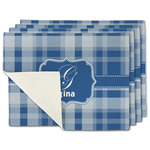 Plaid Single-Sided Linen Placemat - Set of 4 w/ Name and Initial