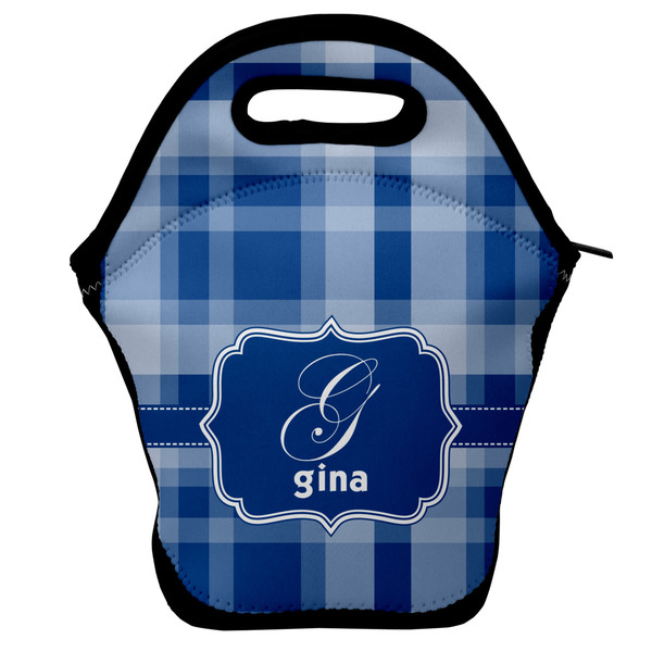 Custom Plaid Lunch Bag w/ Name and Initial