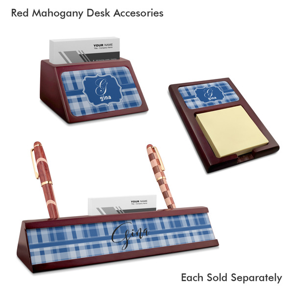 Plaid Mahogany Desk Accessories