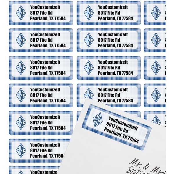 Plaid Mailing Label on Envelope - Multiple Labels