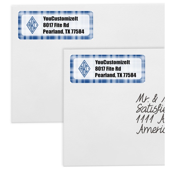Plaid Mailing Labels - Double Stack Close Up
