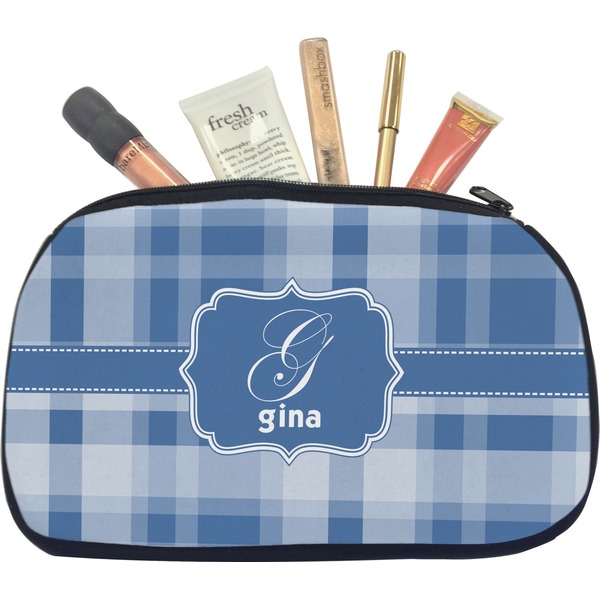 Custom Plaid Makeup / Cosmetic Bag - Medium (Personalized)