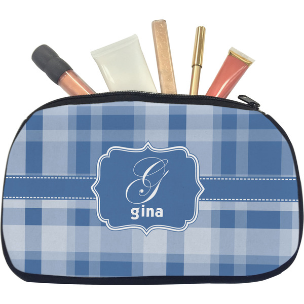 Custom Plaid Makeup / Cosmetic Bag - Medium (Personalized)