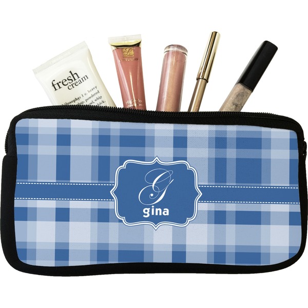 Custom Plaid Makeup / Cosmetic Bag - Small (Personalized)