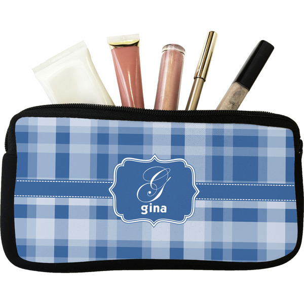 Custom Plaid Makeup / Cosmetic Bag - Small (Personalized)