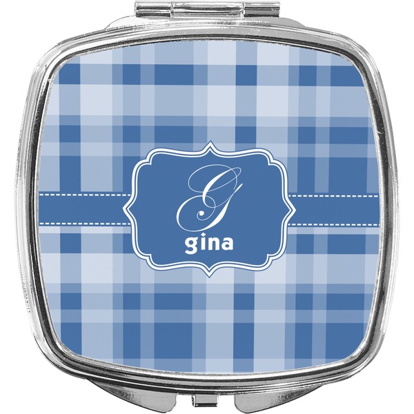 Custom Plaid Compact Makeup Mirror (Personalized)