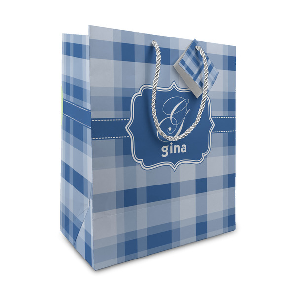 Custom Plaid Medium Gift Bag (Personalized)