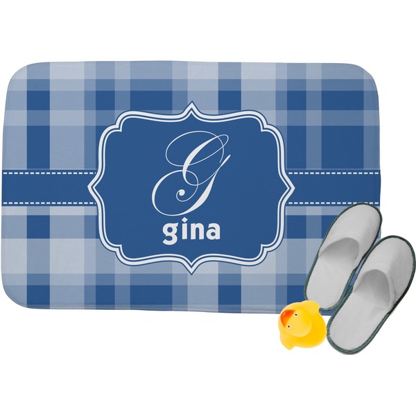 Custom Plaid Memory Foam Bath Mat (Personalized)