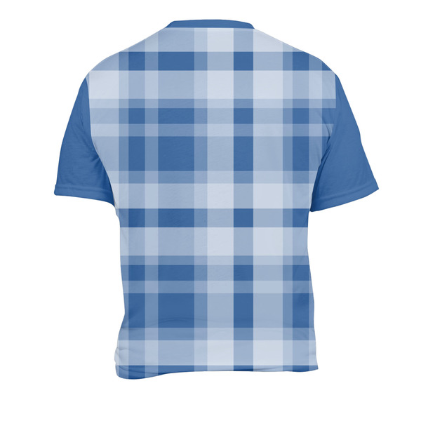 Plaid Men's Crew Neck T Shirt Medium - Back