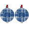Plaid Metal Ball Ornament - Front and Back