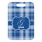 Plaid Metal Luggage Tag - Front Without Strap
