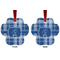 Plaid Metal Paw Ornament - Front and Back