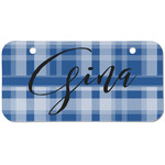 Plaid Mini/Bicycle License Plate (2 Holes) (Personalized)