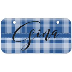 Plaid Mini/Bicycle License Plate (2 Holes) (Personalized)