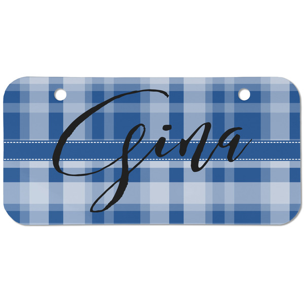 Custom Plaid Mini/Bicycle License Plate (2 Holes) (Personalized)