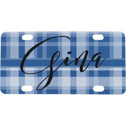 Plaid Mini/Bicycle License Plate (Personalized)
