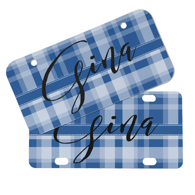 Plaid Mini/Bicycle License Plate (Personalized)