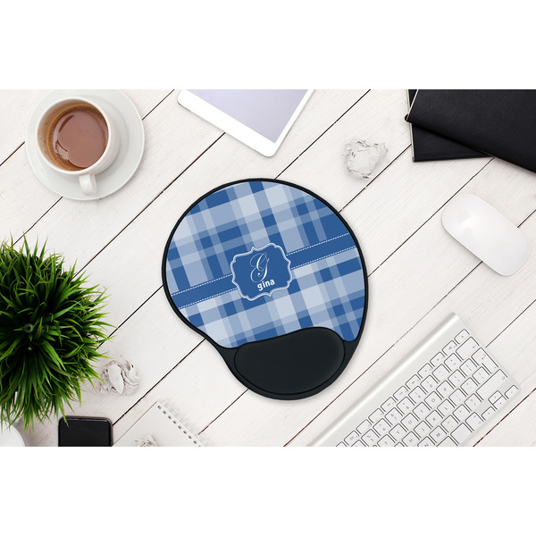Plaid Mouse Pad with Wrist Rest - LIFESYTLE 1